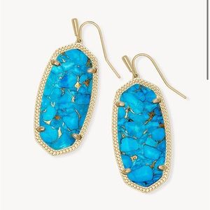 Kendra Scott Bronze Veined Turquoise Earrings